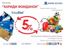 Банк Эсхата: Оплачивайте картой и зарабатывайте кэшбек