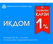 Иқдом аз Аввалин бонки молиявии хурд бахшида ба 30 – солагии Истиқлоли Ҷумҳурии Тоҷикистон